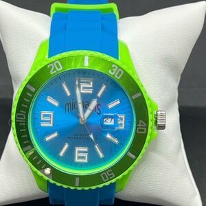 Michael’s diving watch, water resistant, blue silicone band, unisex, 2.” Face